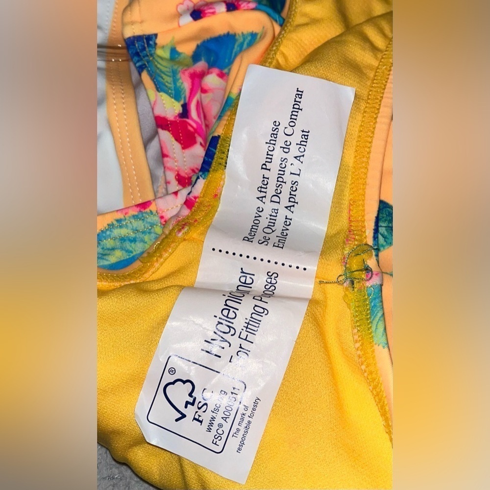 Arizona yellow and Floral Striped One Piece Swimsuit - Picture 6 of 6